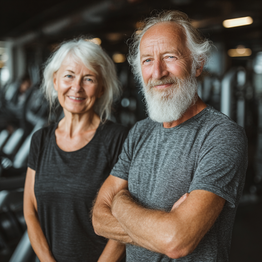 Aktív idősebb emberek csoportja a természetben